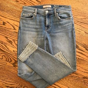 7 for all mankind The Ankle Skinny Pearl Trimmed Jean Size 29